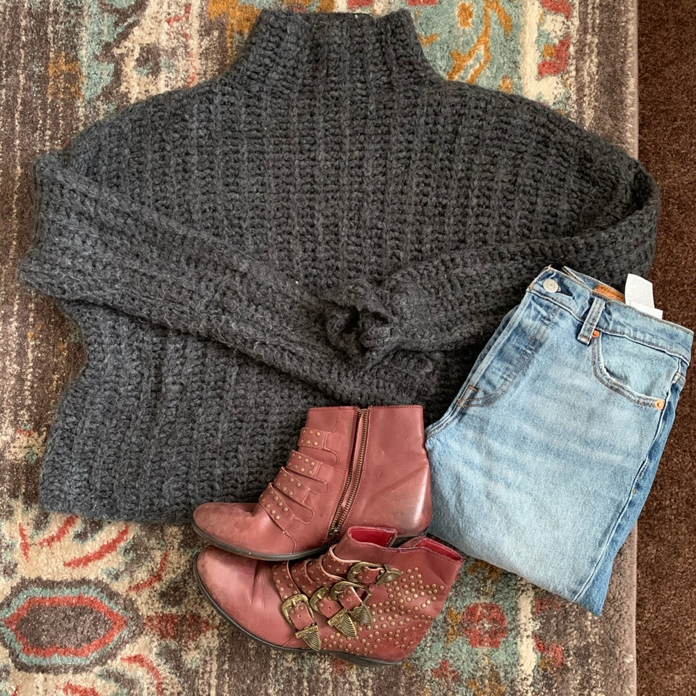 Aerie open knit mockneck